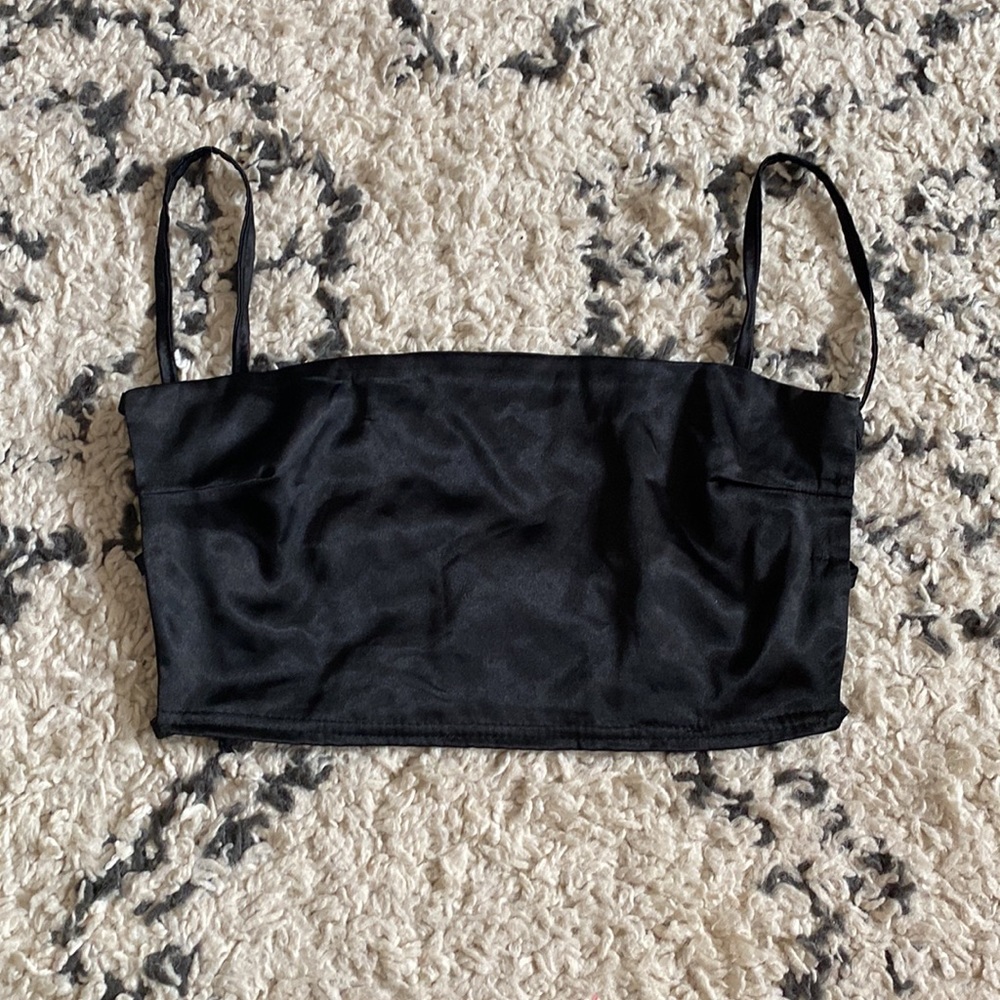 Nasty Gal satin open back bandeau top